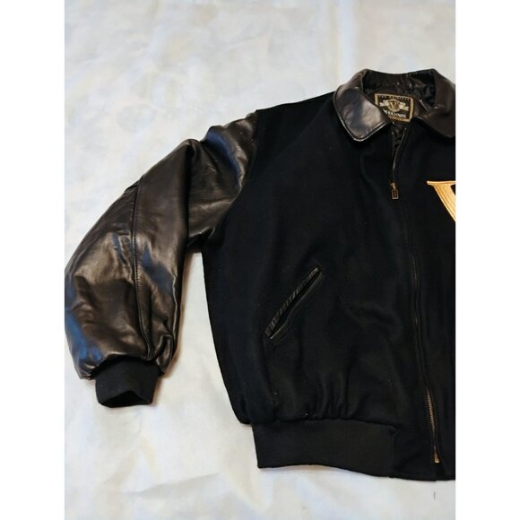 The Original HOLLOWAY Varsity Jacket Size XL Letterman Leather Wool Quilted - Picture 3 of 9